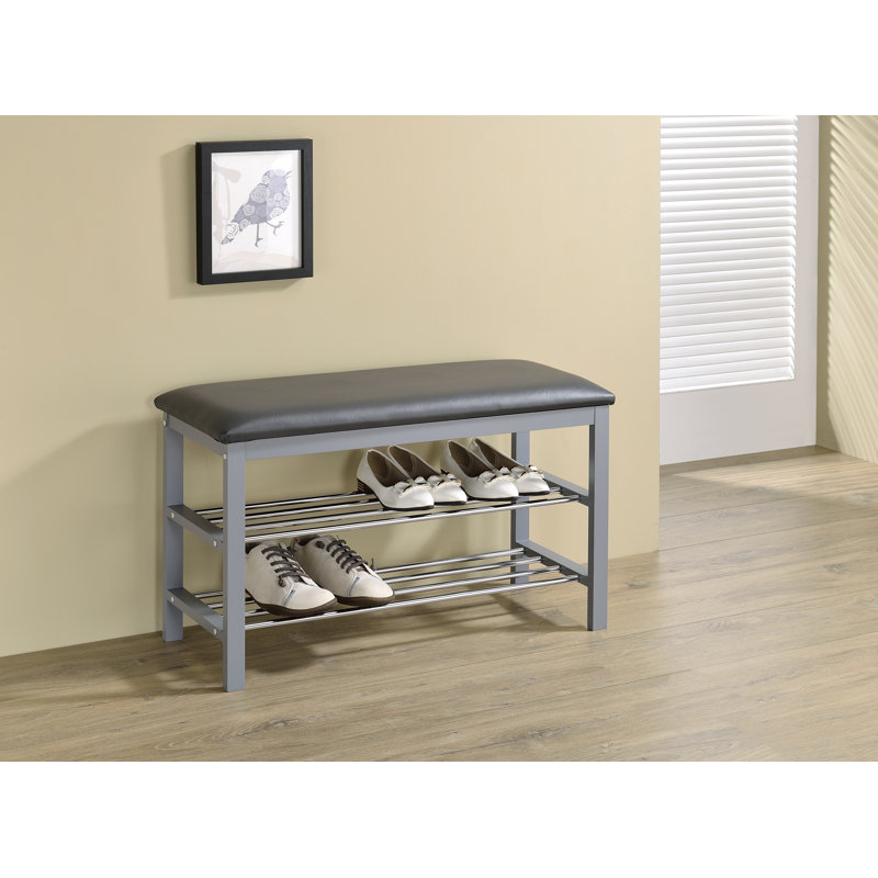 Winston Porter Entryway Upholstered Rack 8 Pair Shoe Storage Bench